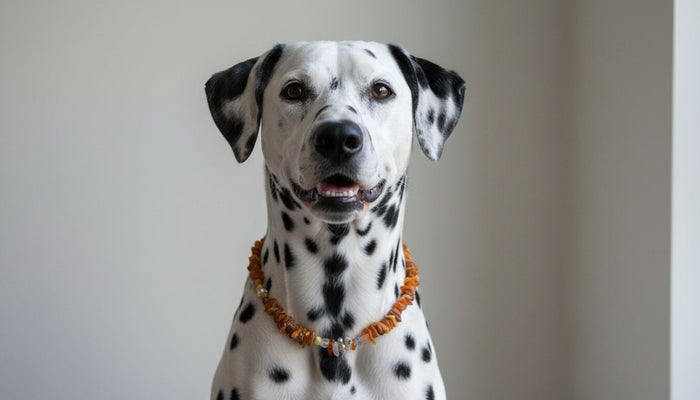 Hunde Bernsteinkette mit Edelsteinmix Länge 43cm