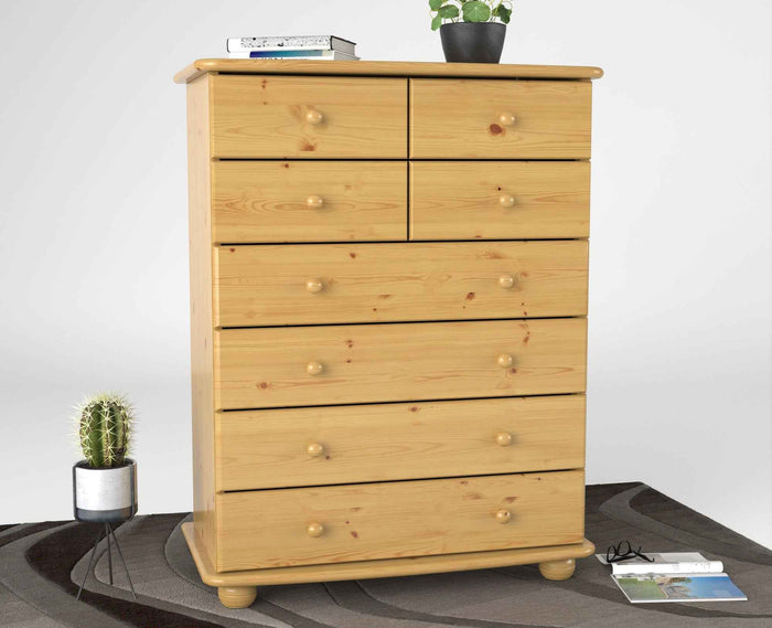 Anika Bio Kiefer Massivholz Kommode 8-Schubladen aus 100% Bio Kiefer