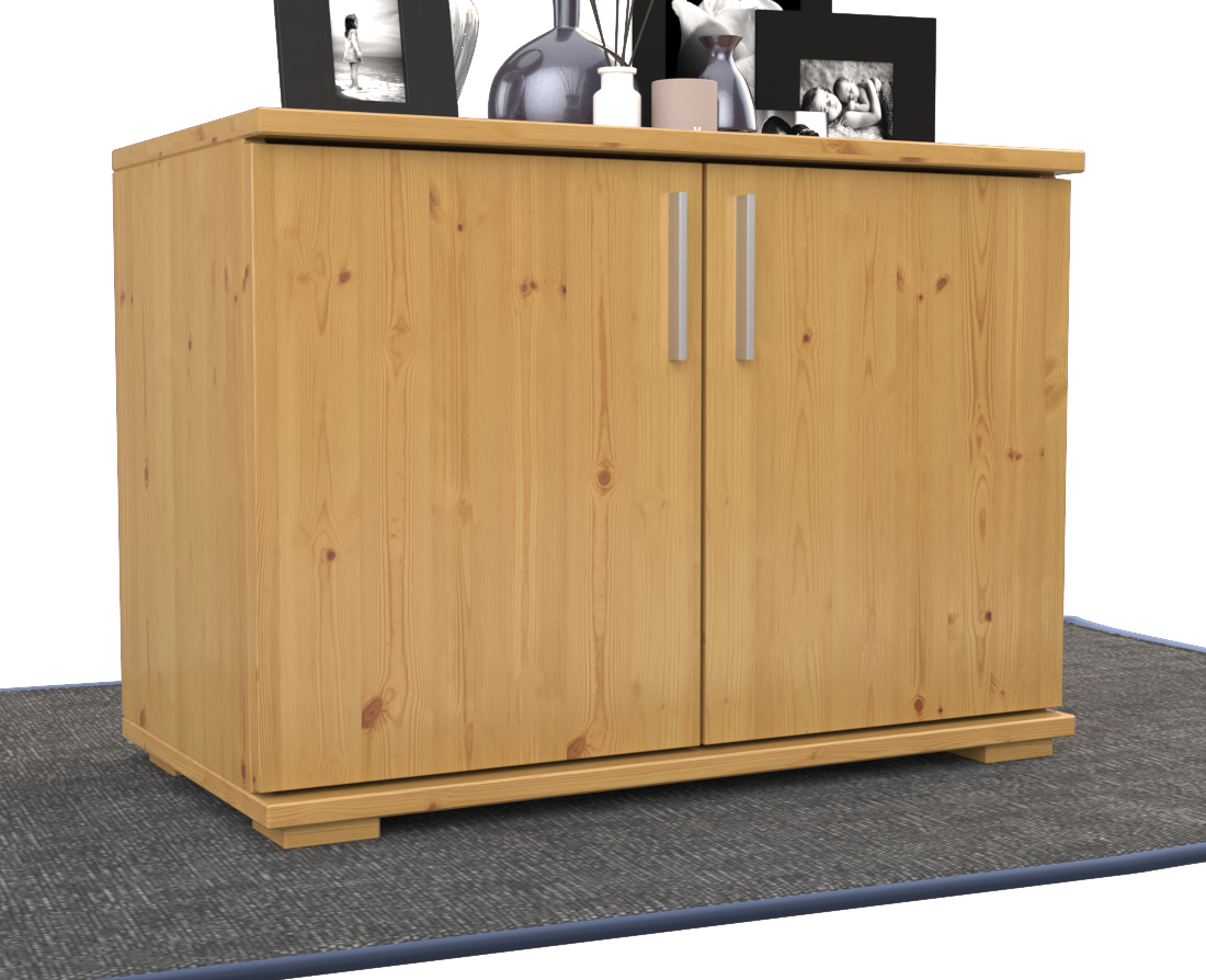 Nobis Kommode Bio Kiefer Massivholz 2-türig | 57cm hoch | Handgefertigt