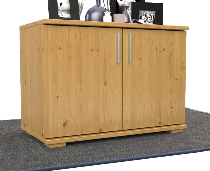 Nobis Kommode Bio Kiefer Massivholz 2-türig | 57cm hoch | Handgefertigt