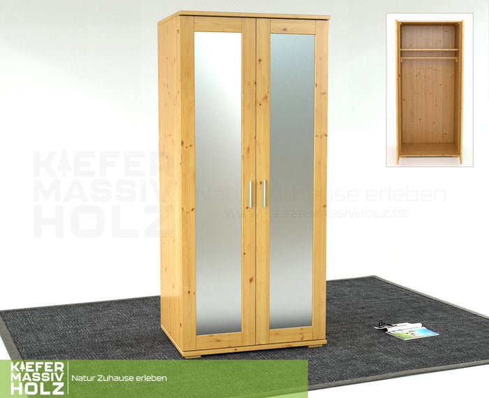 Nobis Spiegeltürenschrank Bio Kiefer – Stilvoller und praktischer Kleiderschrank für Ihr Zuhause