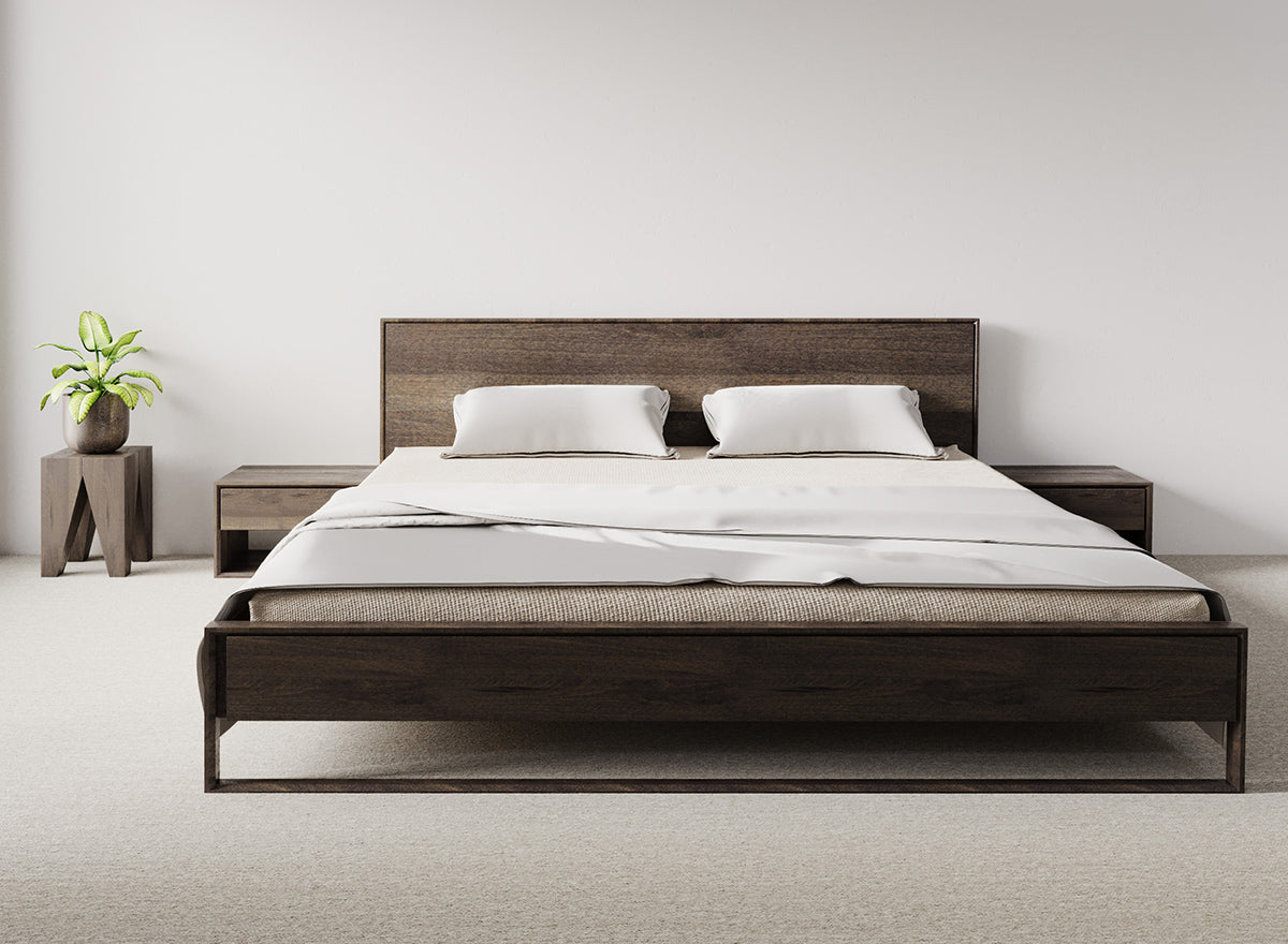 Arona Massivholz Bett Räuchereiche – Eleganz für Ihr Schlafzimmer