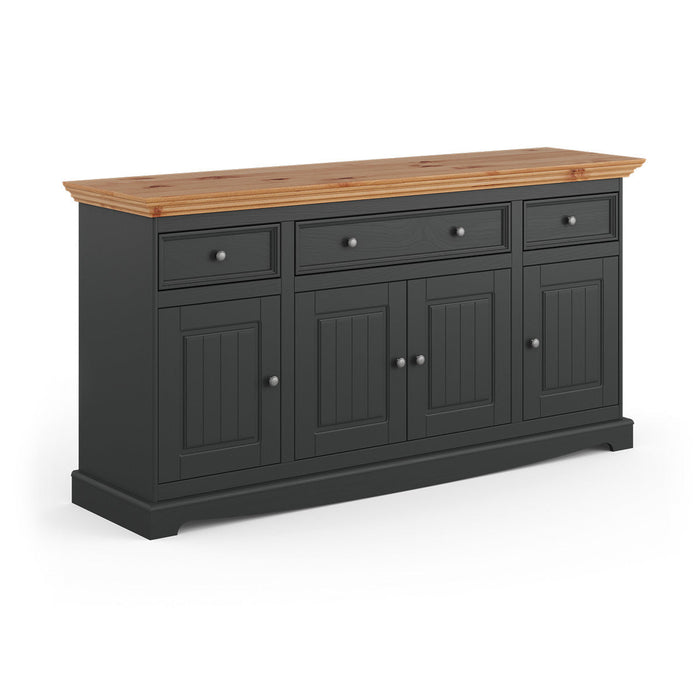 Bologna Elegante Kommode 167 cm – Stilvoller Stauraum in Graphit und Kiefer Natur