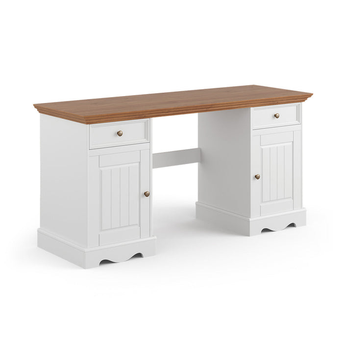 Bologna Elegante Schreibtisch – Weiß & Eichenoptik für Ihr Homeoffice