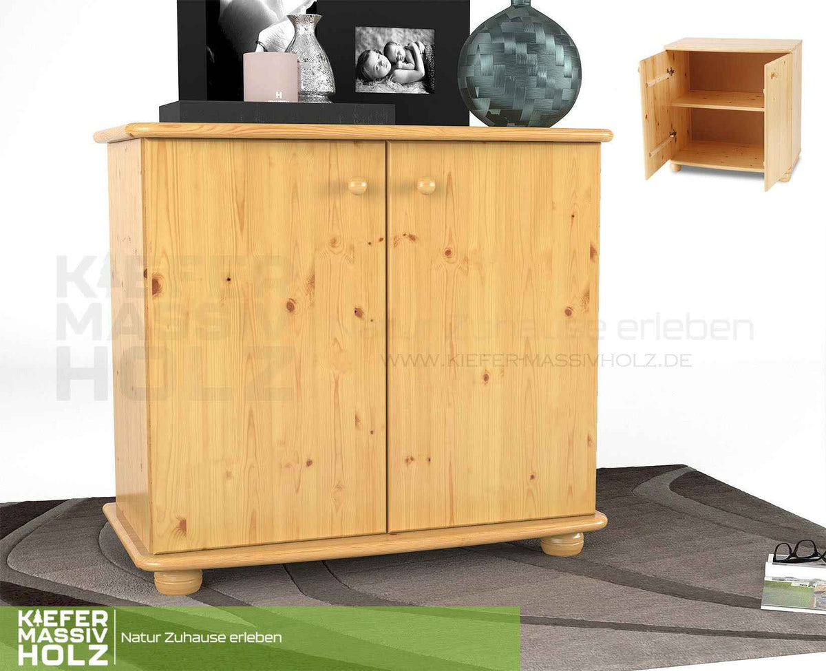 Claudia Kommode Bio Kiefer | Massivholz Sideboard | 2-Türig Anrichte aus 100% Kiefer