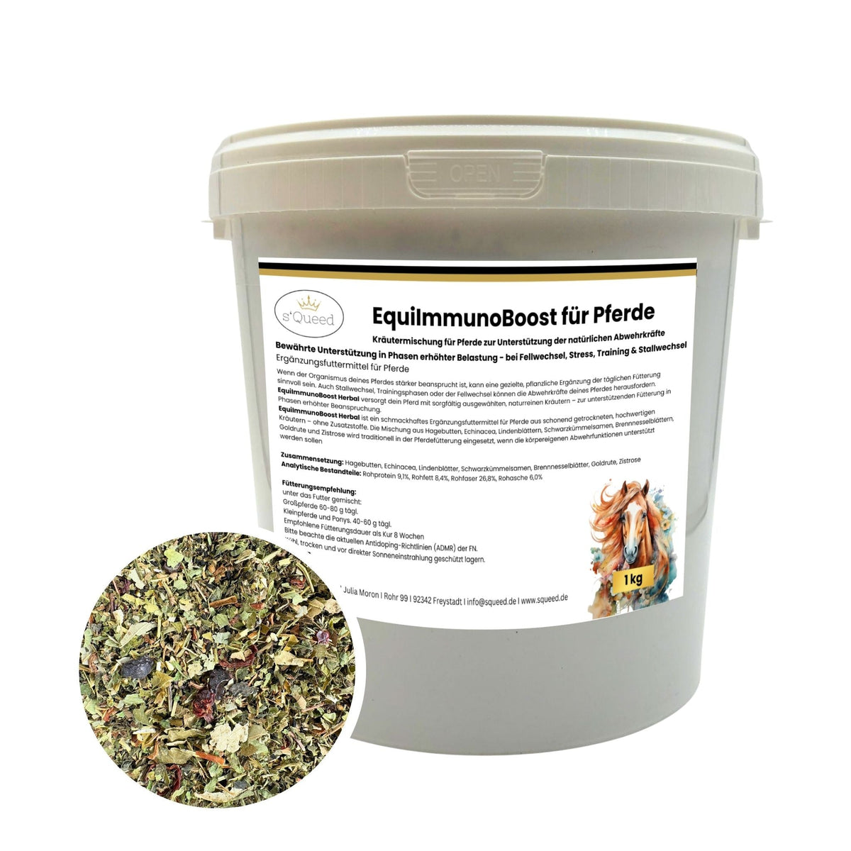 EquiImmunoBoost Herbal 1kg – Unterstützung der Abwehrkräfte