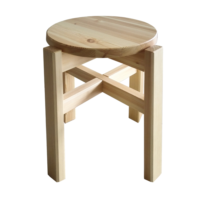 Leo Hocker stapelbar Bio Holz | Schemel aus massivem Kiefernholz | 100% nachhaltig