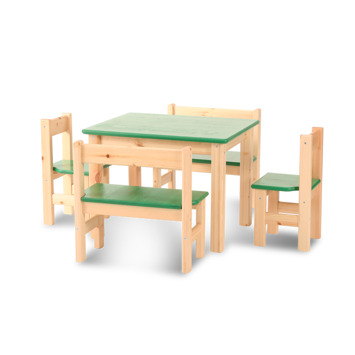 Leo Kinder Tisch aus Kiefer Massivholz | 100% Bio Spieltisch aus Kiefer