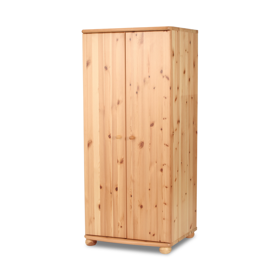Claudia Kleiderschrank Bio Kiefer | Garderobenschrank 45 cm / 62 cm Tiefe aus 100% massivem Holz