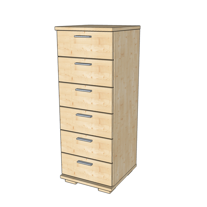 Nobis Schubladenkommode Sideboard aus 100% Bio Kiefer Massivholz | 6 Schubladen | 107 cm hoch