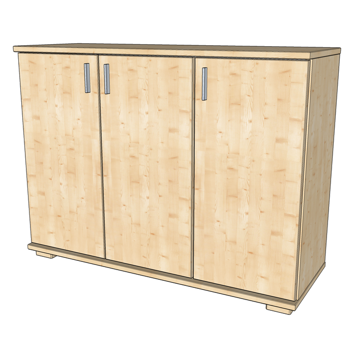 Nobis Kommode 120-er Bio Kiefer | Sideboard 3-türig aus 100% massivem Kiefernholz