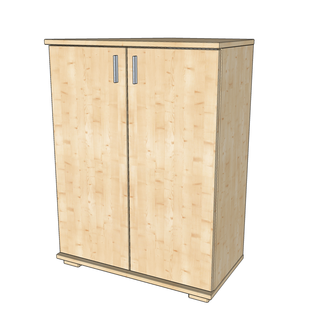 Nobis Kommode Massivholz mit Kleiderstange | 107cm hoch | 100% Bio Kiefer