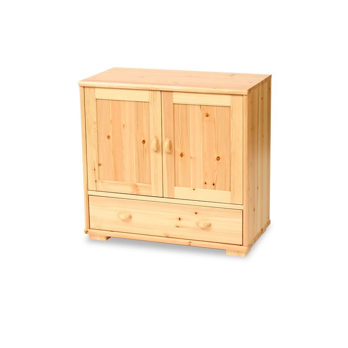 Vanessa Kommode Bio Massivholz | 2-türig Sideboard mit 1 Schublade aus 100% Bio Holz