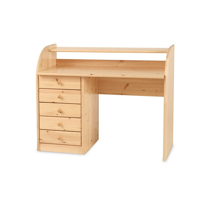 Claudia Schreibtisch 5 Schubladen Massivholz - Bürotisch aus 100% Bio-Kiefer