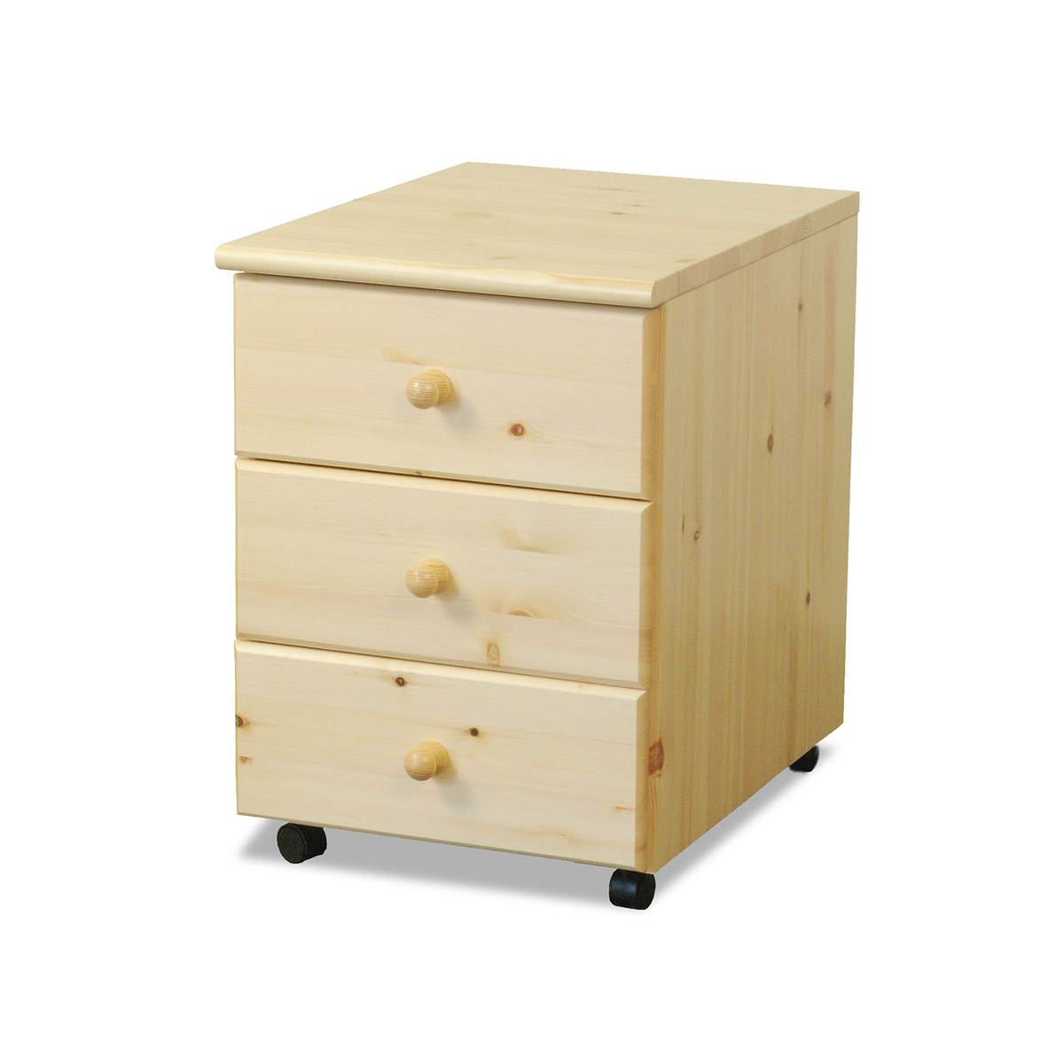 Marcus Schreibtisch Container aus Kiefernholz | 3-Schubladen | 100% Bio Massivholz
