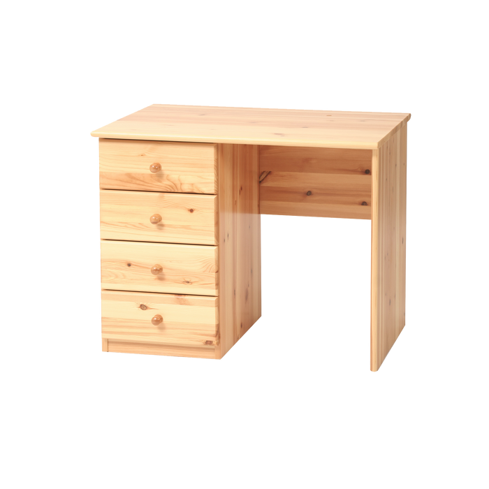 Marcus Schreibtisch aus Bio Kiefer Massivholz | 4 Schubladen | 92/110 cm