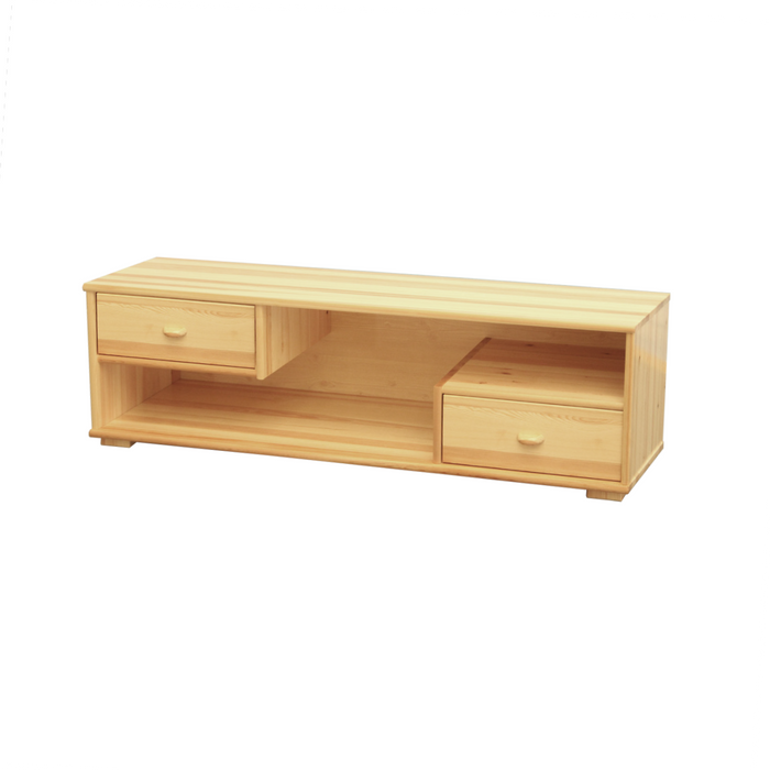 Vanessa TV-Schrank aus Kiefer Massivholz | TV-Lowboard mit 2 Schubladen aus 100% Bio-Kiefer