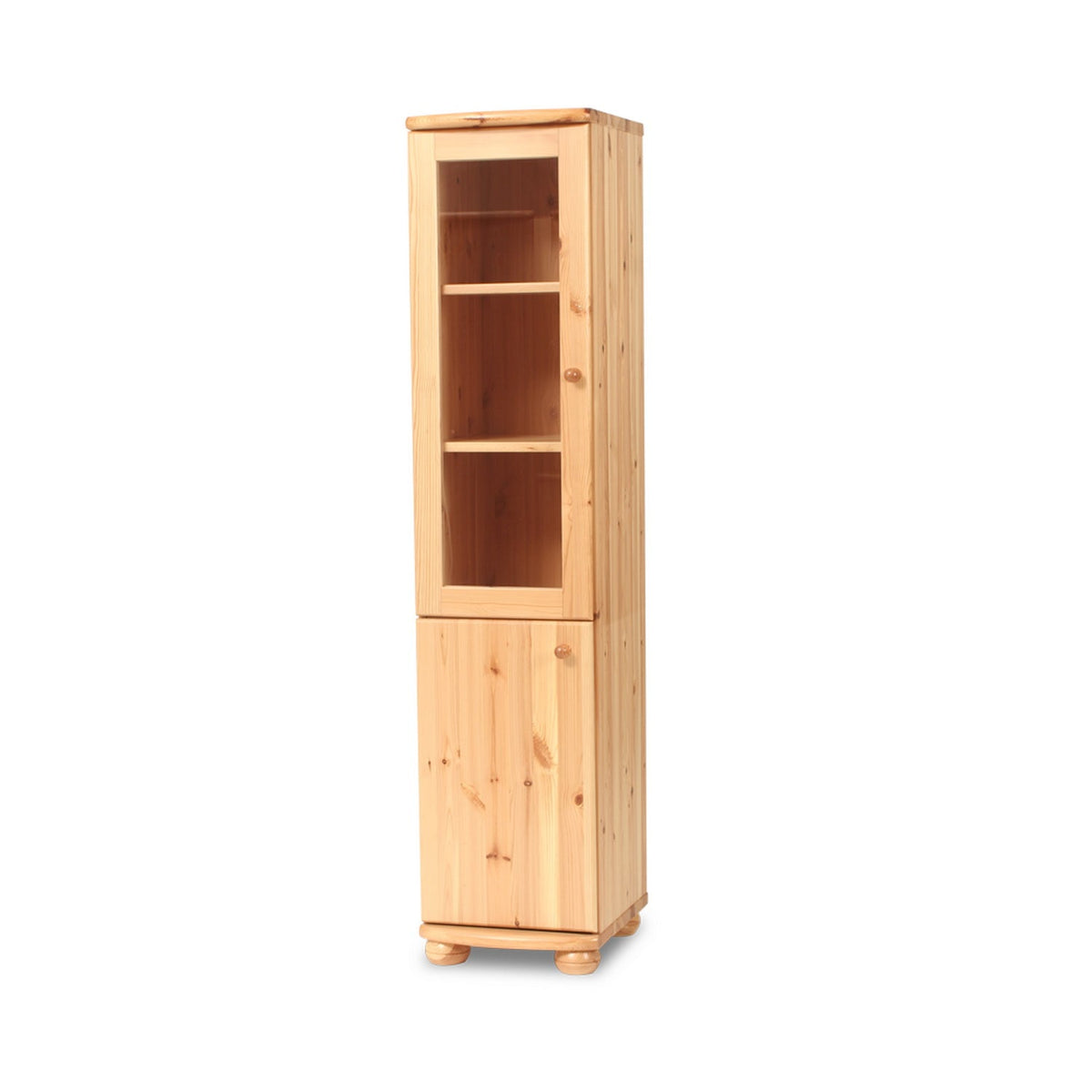 Claudia Buffetschrank Massivholz Vitrine V.2 aus 100% Bio Kiefer | 2-Türig, elegant und nachhaltig