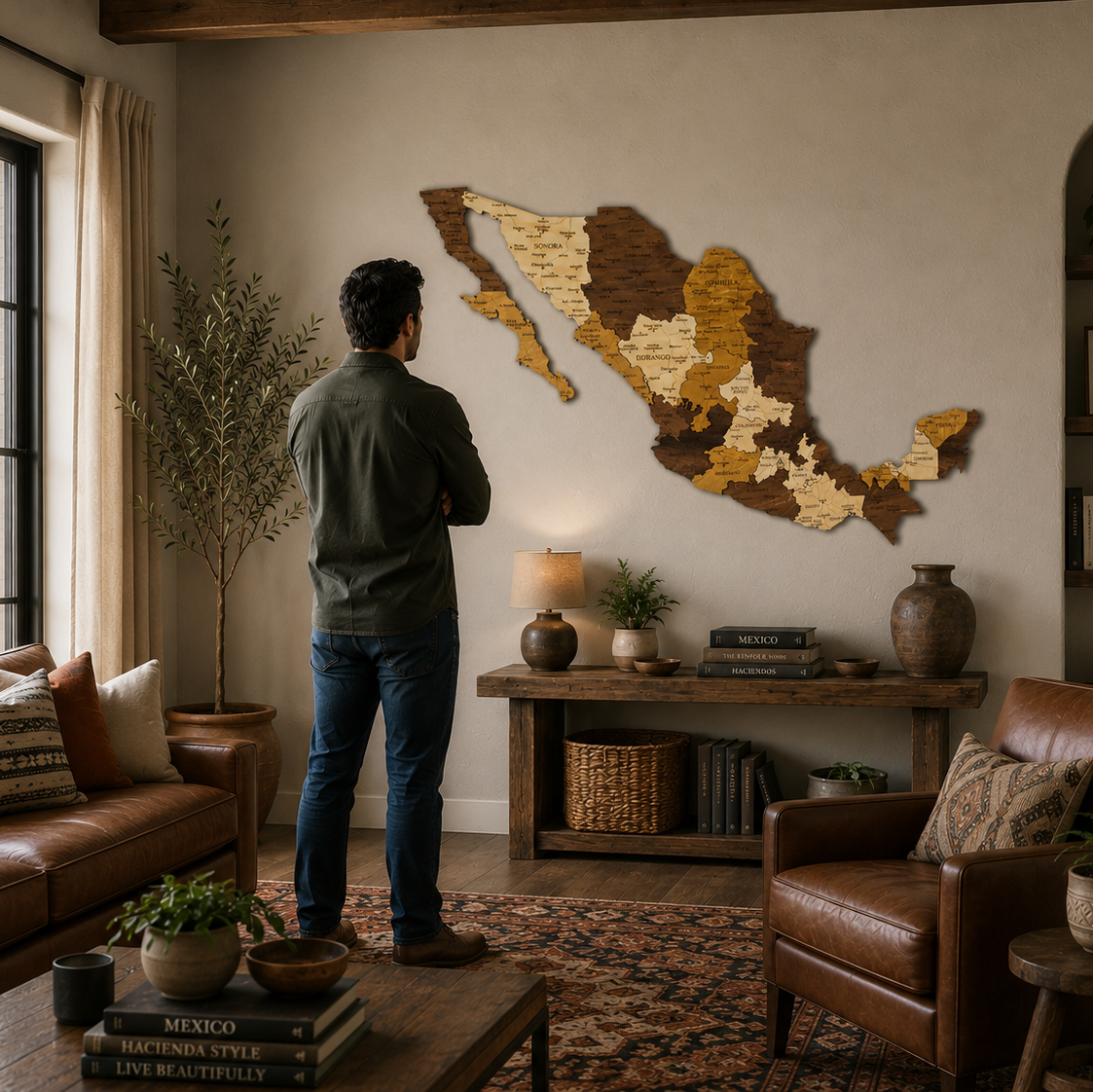 🇲🇽 Mexico 3D Wooden Map