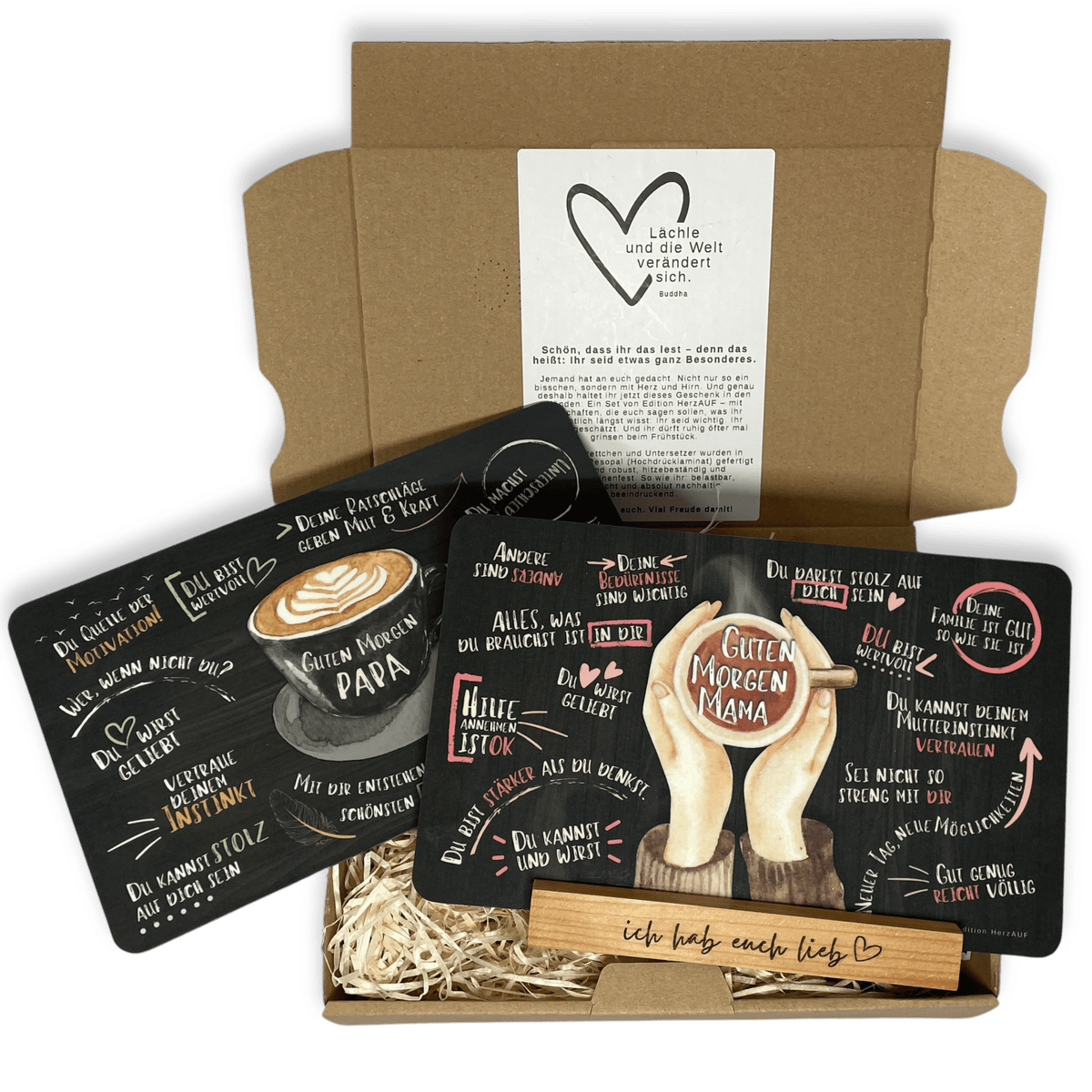 Geschenkset „Guten Morgen Mama und Papa!“ – Ein liebevolles Dankeschön für die Menschen, die immer für dich da waren