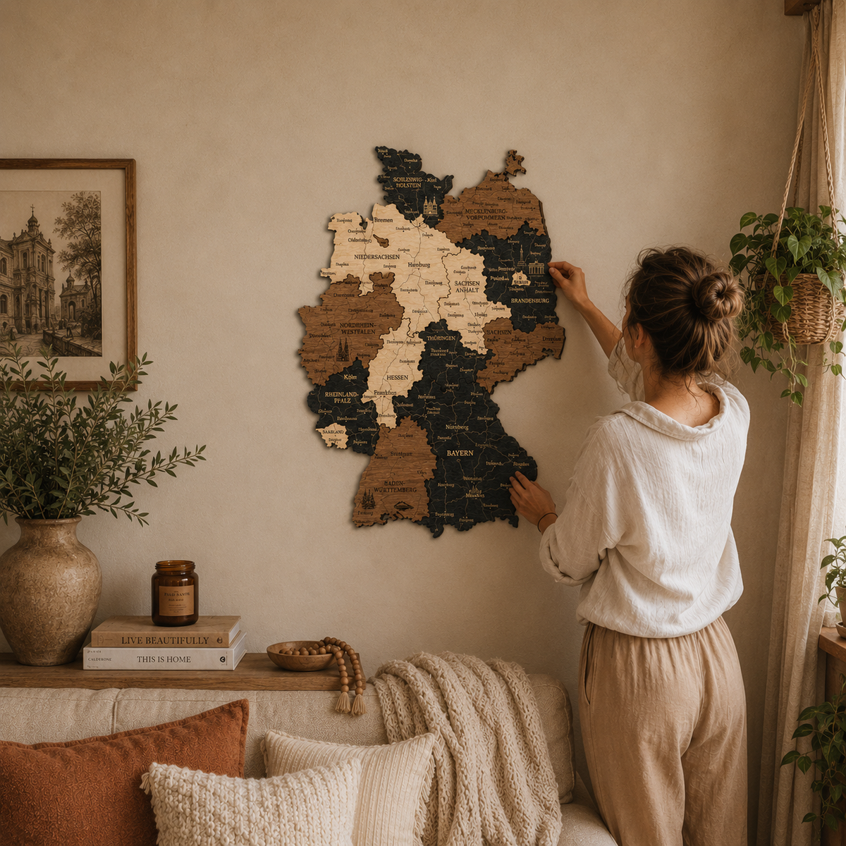 🇩🇪 Germany 3D Wooden Map