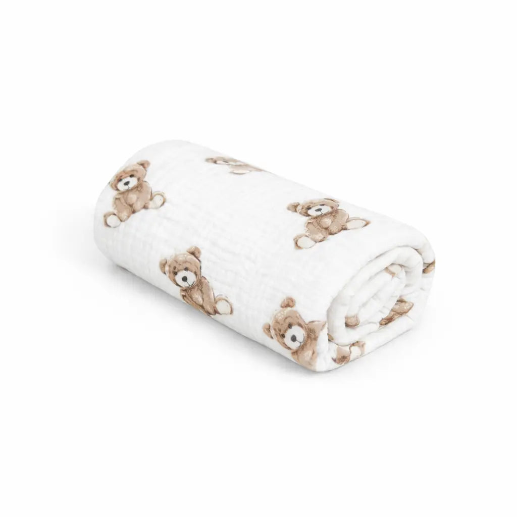 Musselindecke Teddybär – Schmuse- & Puckdecke