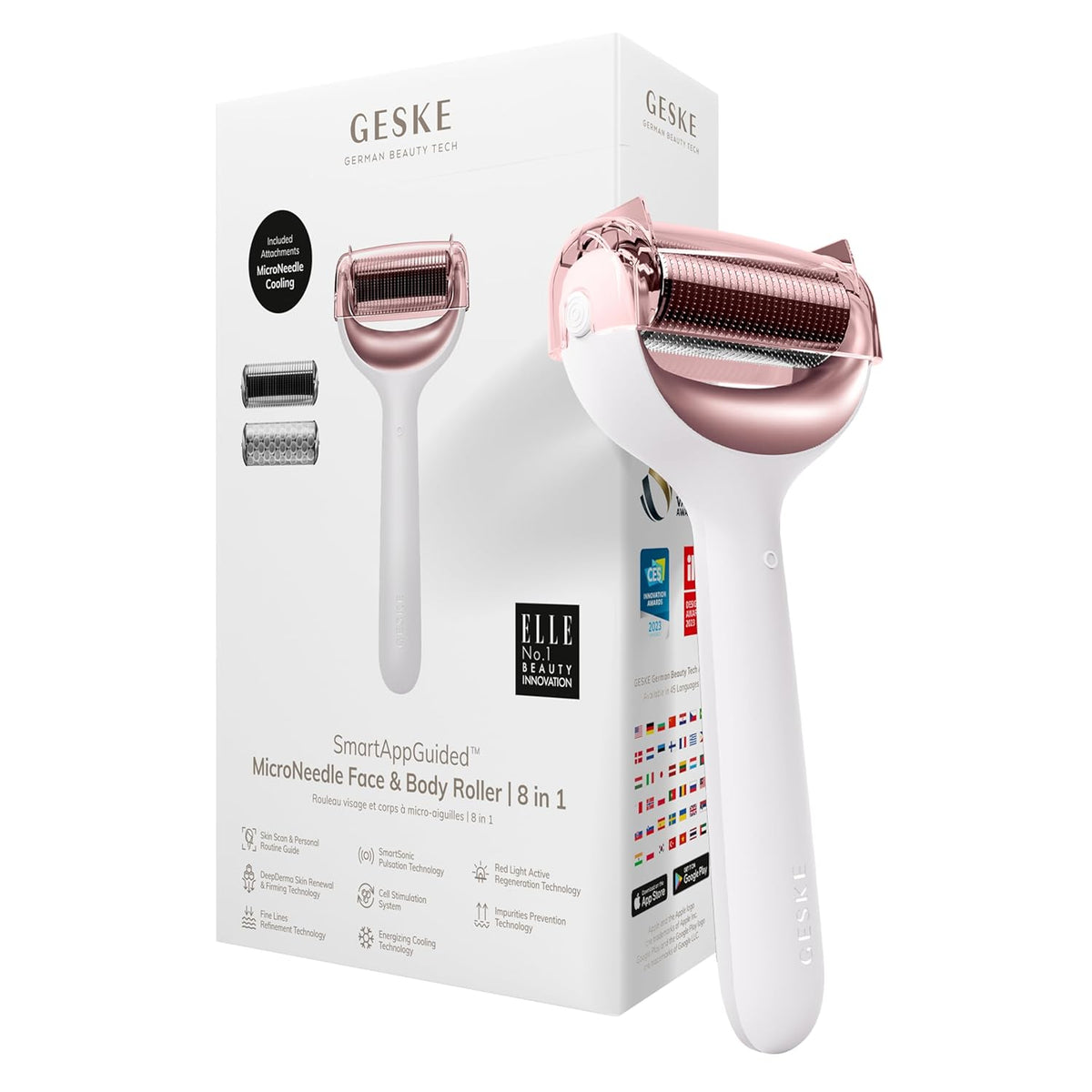 Geske MicroNeedle Face & Body Roller 8in1 SmartAppGuided