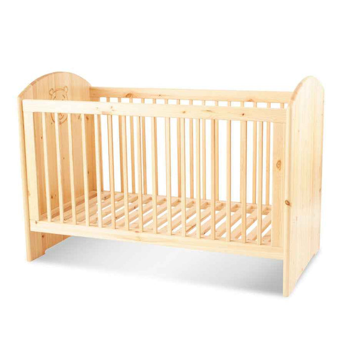 Bio Babybett 70x140cm aus Naturholz | Gitterbett aus massivem Holz | 100% Bio-Bett