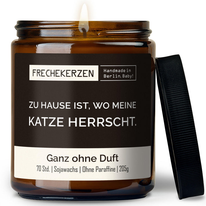 Freche Kerze | zu hause ist, wo meine katze herrscht.