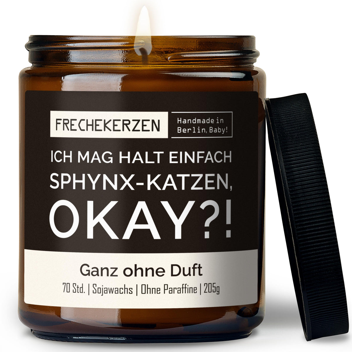 Kerze mit Spruch | ich mag halt einfach sphynx-katzen, okay?!