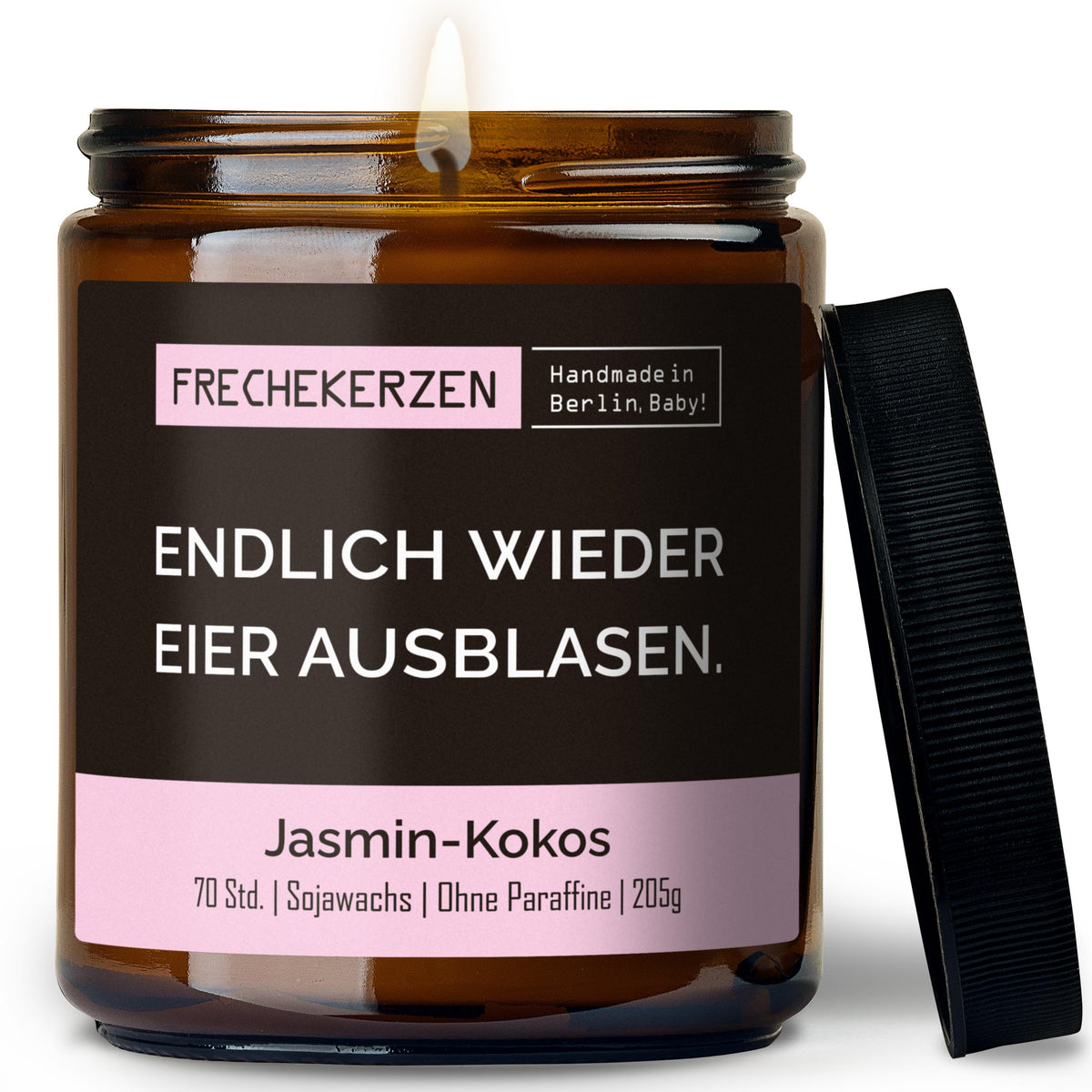 Duftkerze mit Spruch | endlich wieder eier ausblasen.