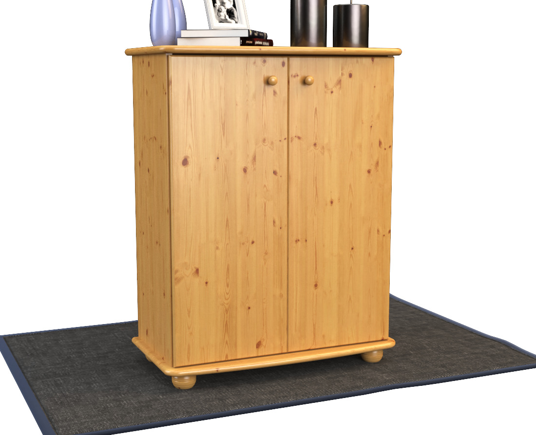 Anika Kommode 110er Bio Kiefer Massivholz | 2-Türig Sideboard mit Regalfächern | Anrichte aus 100% Massivholz
