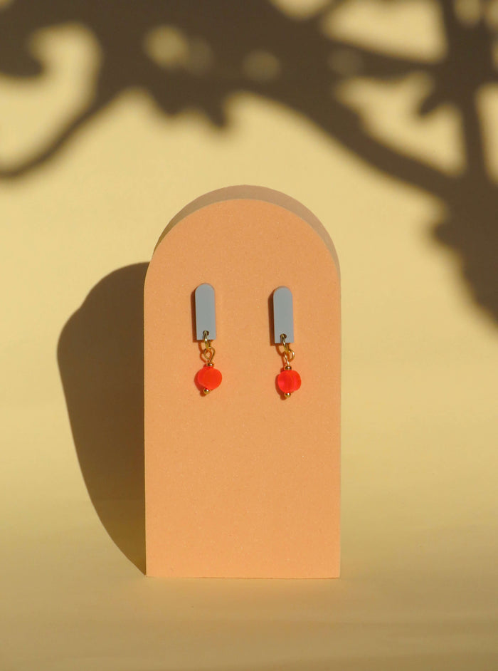 Salbei Neon Orange Paula Ohrringe