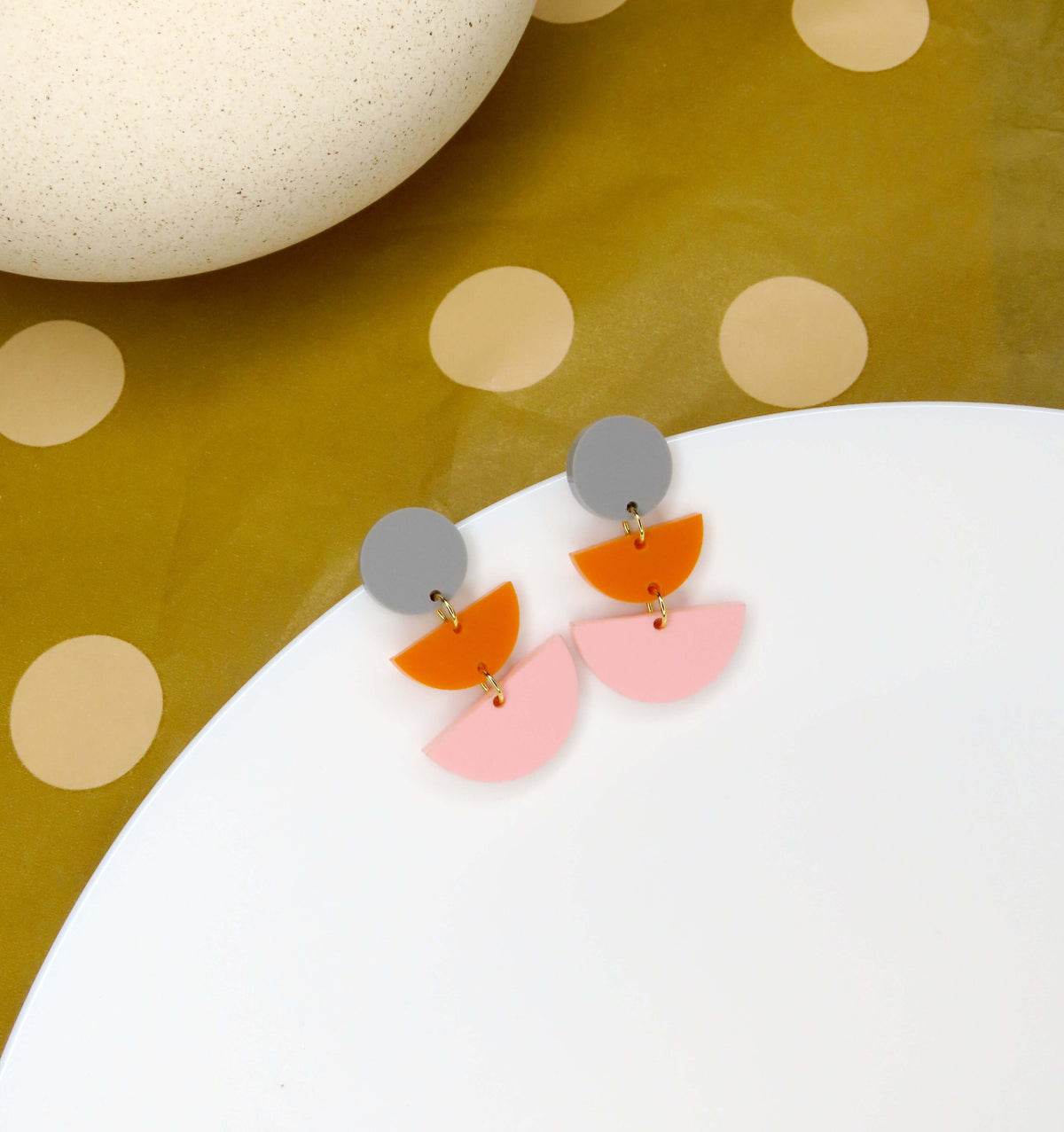 Three Pastels Statement Ohrringe
