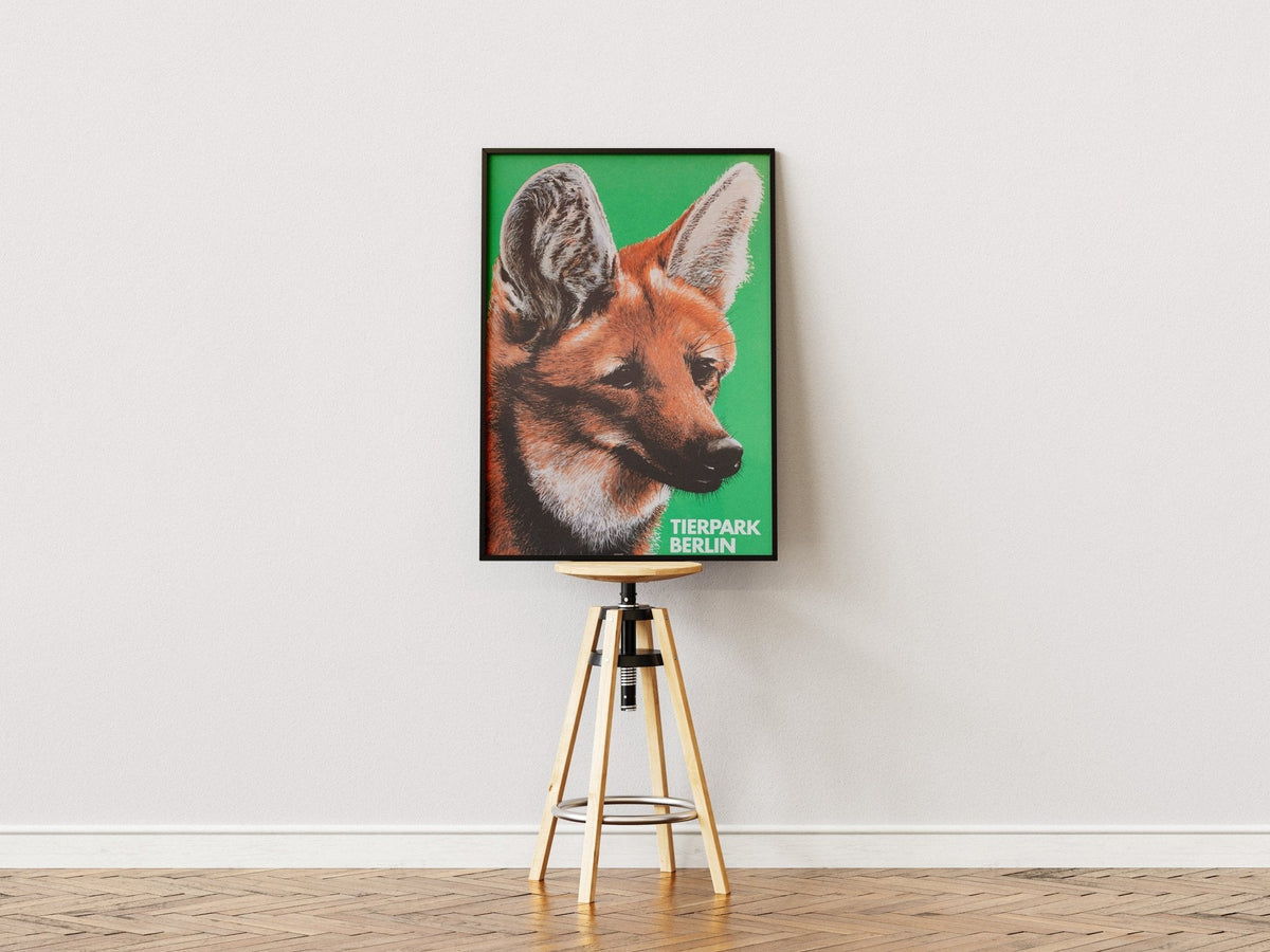 Tierpark Poster Mähnenwolf | 1986 | Original Berlin