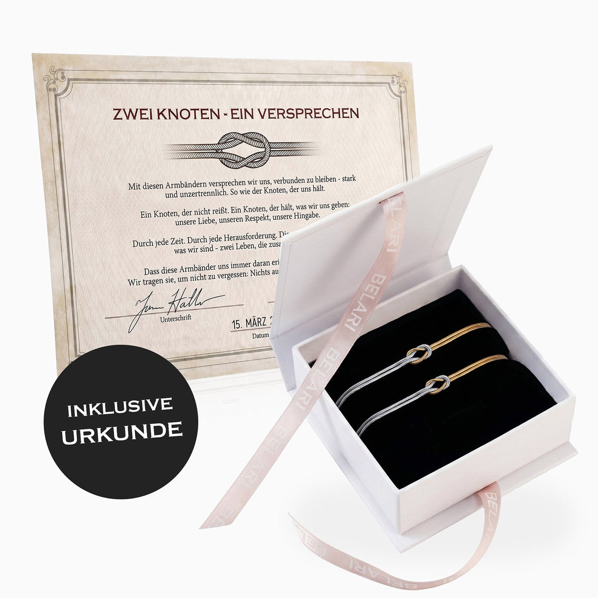 Liebesknoten Armband Set